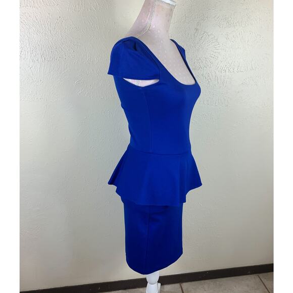 Amanda Uprichard Loves Cusp Peplum Dress Sz S Blue - Picture 5 of 8